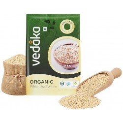 Vedaka Organic Urad Dal (Whole) White, 1Kg|Rich in Protein|No Cholesterol|No Additives