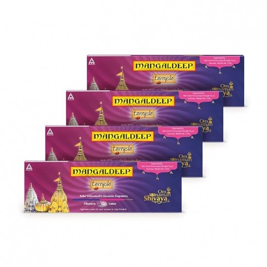 Mangaldeep Temple - Baba Vishwanath's Favourite Fragrances - 140 Sticks (Pack of 4)