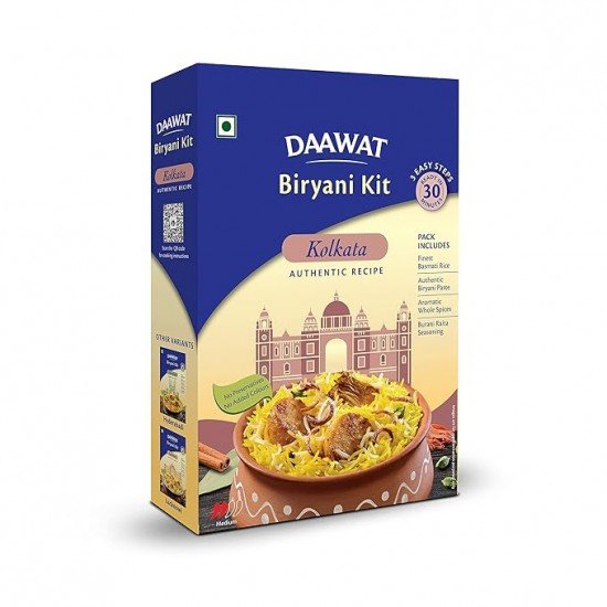 Daawat Biryani Kit Kolkata | Authentic Recipe | Ready in 30 min | Ready to Cook | 334gm