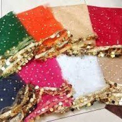 Fancy Coin Lace Net Dupatta of Your Color Choice