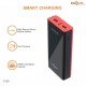 CALL MATE T100 Power Bank 20000 mAh with Dual USB Ports and Semi Digital Battery Indicator with Torch (Red)