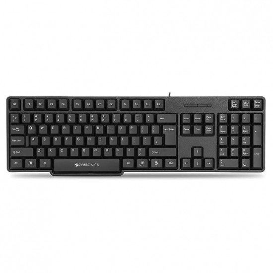 Zebronics USB Keyboard with Rupee Key, USB Interface and Retractable Stand - K20