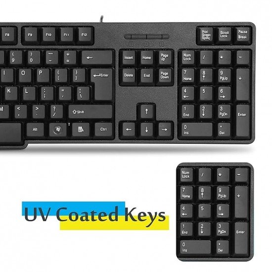 Zebronics USB Keyboard with Rupee Key, USB Interface and Retractable Stand - K20