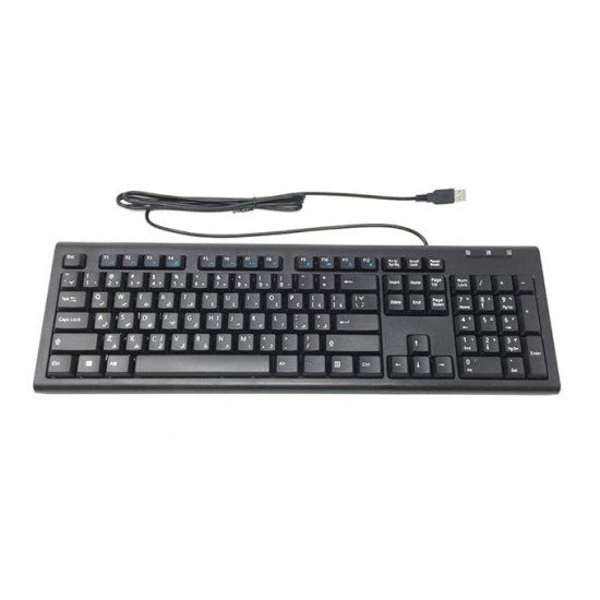 Solidtek Bilingual Farsi English Black USB Wired Computer Keyboard