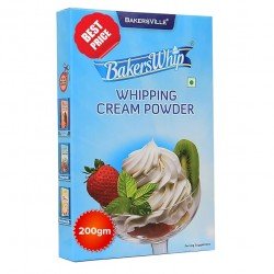 BakersWhip Whipping Cream Powder (Vanilla), 200g | Gluten Free Whipping Cream Powder, 200g