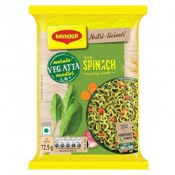 MAGGI Nutri-Licious Masala Veg Atta Noodles With Spinach In Every Noodle, 72.5 Grams (Pouch)