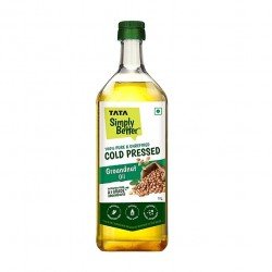 Tata Simply Better Pure and Unrefined Cold Pressed Groundnut Oil, Naturally Cholesterol Free, Groundnut Oil with Rich Aroma & Flavour of Real Groundnuts, Can Be Used in Daily Cooking, Multipurpose Usage, A1 Grade Groundnuts, Purity in Every Drop, 1L