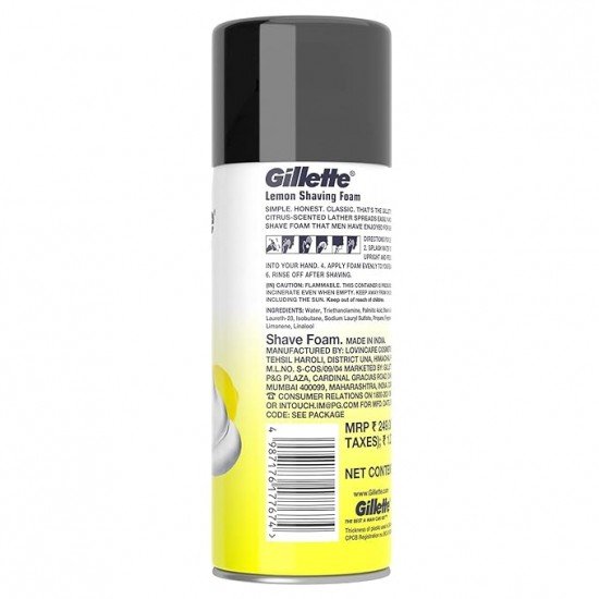 Gillette Classic Lemon Lime Pre Shave Foam - 196 g