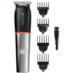 Zebronics ZEB-HT105 Corded/Cordless Use Trimmer with up to 90 Mins USB Fast Charge, IPX6, LED Display, 2 Speed Modes, Rounded Tip Stainless Steel Blade, 4 Guide Combs & ABS (Black+Metallic Grey)