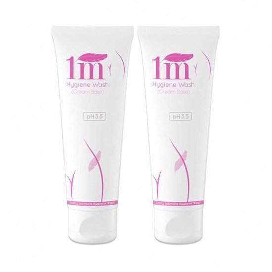 1M Intimate Cream Wash - 100% Vegan pH Balanced Hygiene 1m intimate wash with Tea Tree Oil & Sea Buckthorns - 100ml | Paraben & Sulphate Free Intimate Wash - Pack of 2