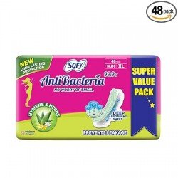 Sofy Anti Bacteria Extra Long Sanitary Pads - Slim (Pack of 48 Pads)