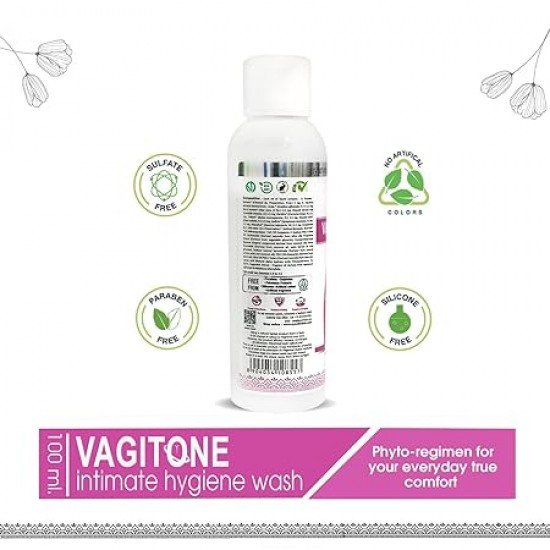 Ayouthveda Vagitone Intimate Hygiene Wash | Enriched With Aloe Vera, Amla & Green Tea | PH Balancing Formula, Prevents Dryness, Itchiness & Bad Odor | For Women (Pack Of 1-100ml)