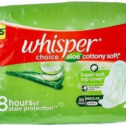 Whisper Choice Aloe Vera Freshness Wings - 20 Pads (Pack of 1)