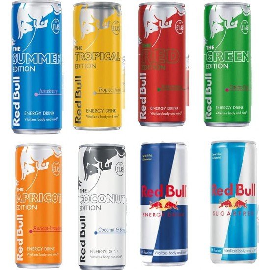 Red Bull Energy Drink - PICK ANY 02 CANS FROM 08 CANS