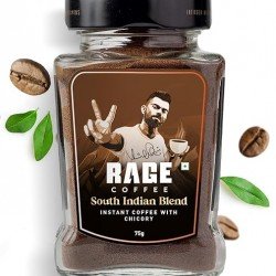 Rage Coffee Dark South Indian Filter Coffee - 75 gms | Instant Coffee with Chicory| Filter Coffee Powder | Authentic South Indian Filter Coffee Guaranteed | Slow Roasted For Intense Flavour