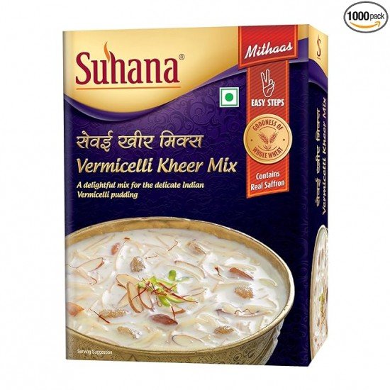 Suhana Vermicelli Kheer Mix 150G Box - Pack Of 3, Preservative Free