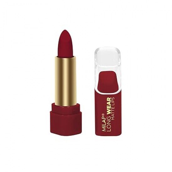 MILAP LONG WEAR Matte Lipstick | Highly Pigmented Lipsticks for Women, Red Lipstick, (Fired up -606), |4.2 gm|