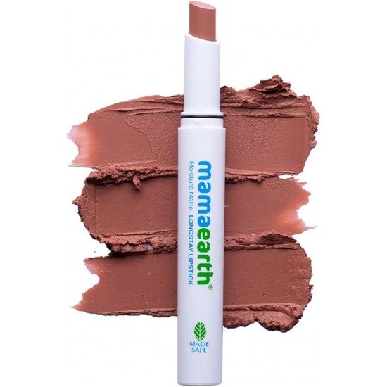 Mamaearth Moisture Matte Longstay Lipstick with Avocado Oil & Vitamin E for 12 Hour Long Stay - 04 Cinnamon Nude - 2 g