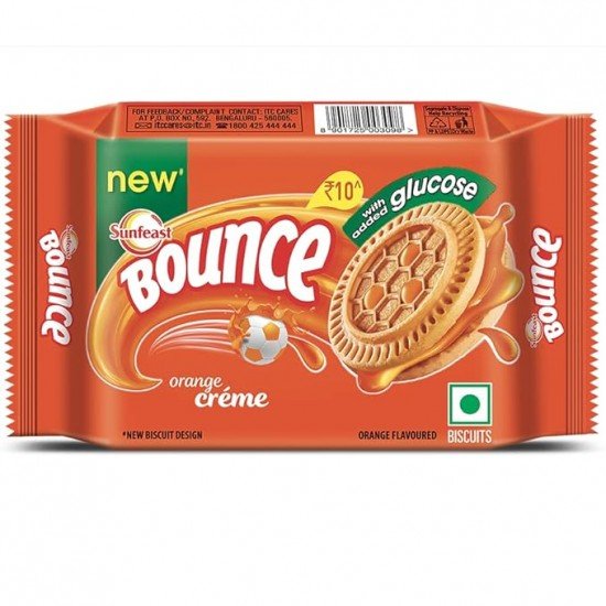 Sunfeast Bounce Cream Tangy Orange, 64g/76g ( Weight May Vary )