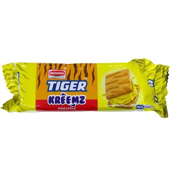 Britannia Tiger Sandwich Biscuits - Pineapple, 50g Pack