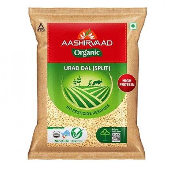 Aashirvaad Organic Urad Dal Split, 500g