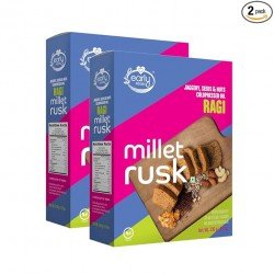 Early Foods - Pack of 2 : Ragi Rusk | Millet Rusk Sugar Free | No Maida Rusk | Rusks for Kids | Millet Toast Rusk Biscuit 230g x 2