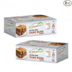 Wheafree Gluten Free Cake Rusk (Eggless)(Pack of 2 x 300g Each) | Tasty, Crunchy and Crispy | Best Tea Time Snacks | No Maida | 100% Vegetarian and Wholesome Ingredients