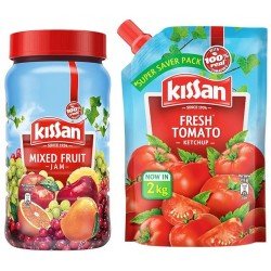 Kissan Mixed Fruit Jam, 1 kg + Kissan Fresh Tomato Ketchup, 2 kg