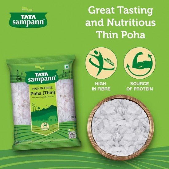 Tata Sampann White Thin Poha (CHUDA), 500g