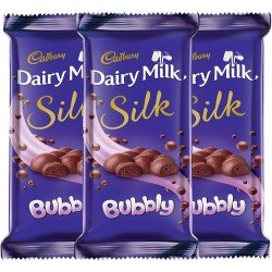 Cadbury Dairy Milk Silk Chocolate Bar, Bubbly, 120g (Pack of 3)