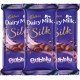 Cadbury Dairy Milk Silk Chocolate Bar, Bubbly, 120g (Pack of 3)