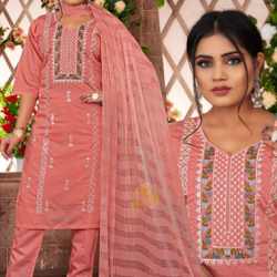 Women  Embroidered Kurta, Plazo and Dupatta Set