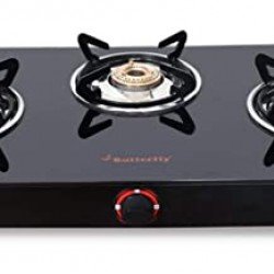 Butterfly Trio 3 Burner  Glass Manual Gas Stove