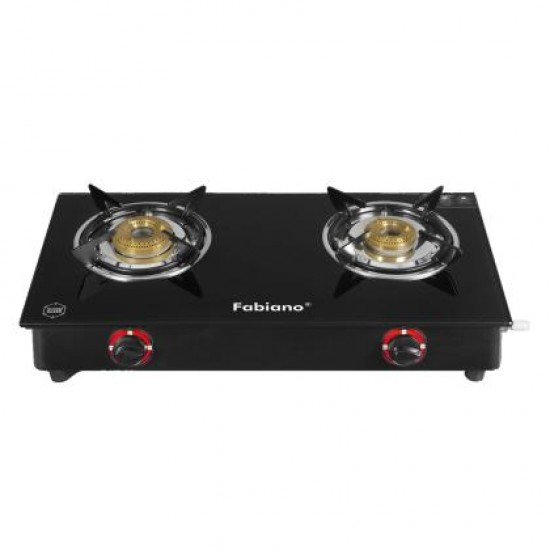 Fabiano FAB-2BRN 2 Burner Glass Manual Gas Stove