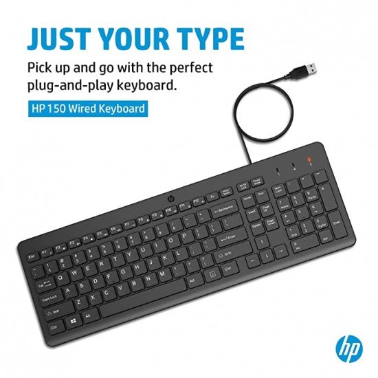 HP Wired USB 150 Wired Black