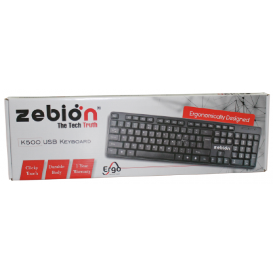 Zebion Wired USB K500 USB Keyboard