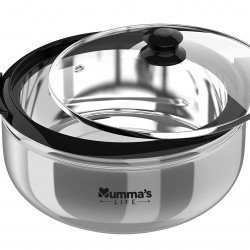 Mumma's Life Stainless Steel Glass Lid Casserole 