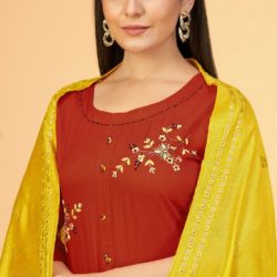 Women  Embroidered Kurta, Plazo and Dupatta Set