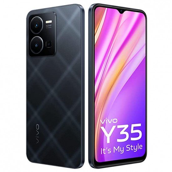 Vivo Y35 8GB 128GB Agate Black-Activated Mobile (8 GB RAM, 128 GB Storage)