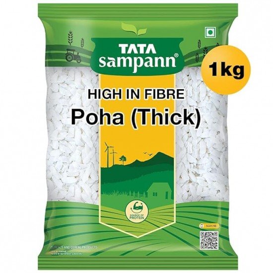 Tata Sampann, High in Fibre Poha (Thick), 1kg (CHUDA) 